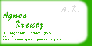 agnes kreutz business card